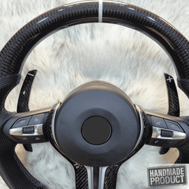 Carbon Fiber Sportlenkrad mit Silber - Trim für BMW F - Serie - CarWorlds GmbH