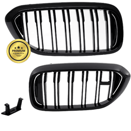 Doppelsteg Kühlergrill Schwarz GLANZ Performance passt für BMW 5er G30 G31 2017> - CarWorlds GmbH