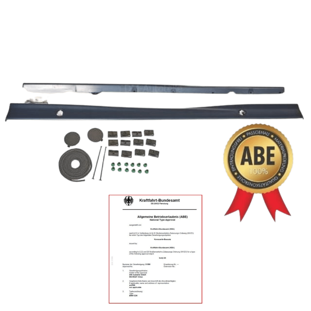E36 Seitenschweller SET - ABS Kunststoff +MONTAGEKIT ABE* passt für BMW E36 auch M M3 - CarWorlds GmbH