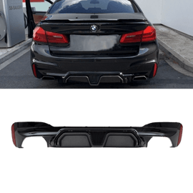 Evo Heckdiffusor Schwarz glanz Carbon lackiert passt für BMW 5er G30 G31 M Paket nicht M5 CS - CarWorlds GmbH