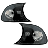 Frontblinker Set Klarglas Schwarz passend für BMW E46 Coupe Cabrio Bj 98-01