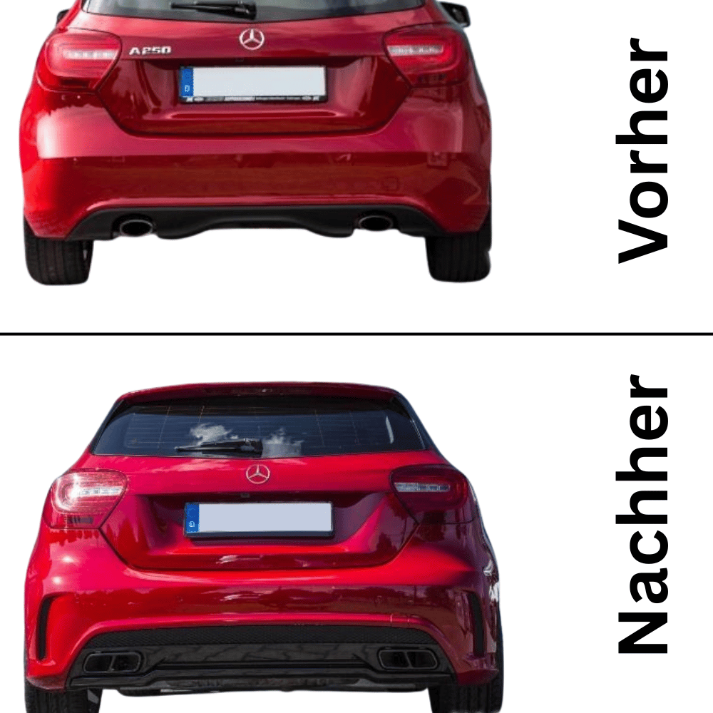 Heck Stoßstange Sportliches Design + Zubehör - Passend für Mercedes A - Klasse W176 - CarWorlds GmbH