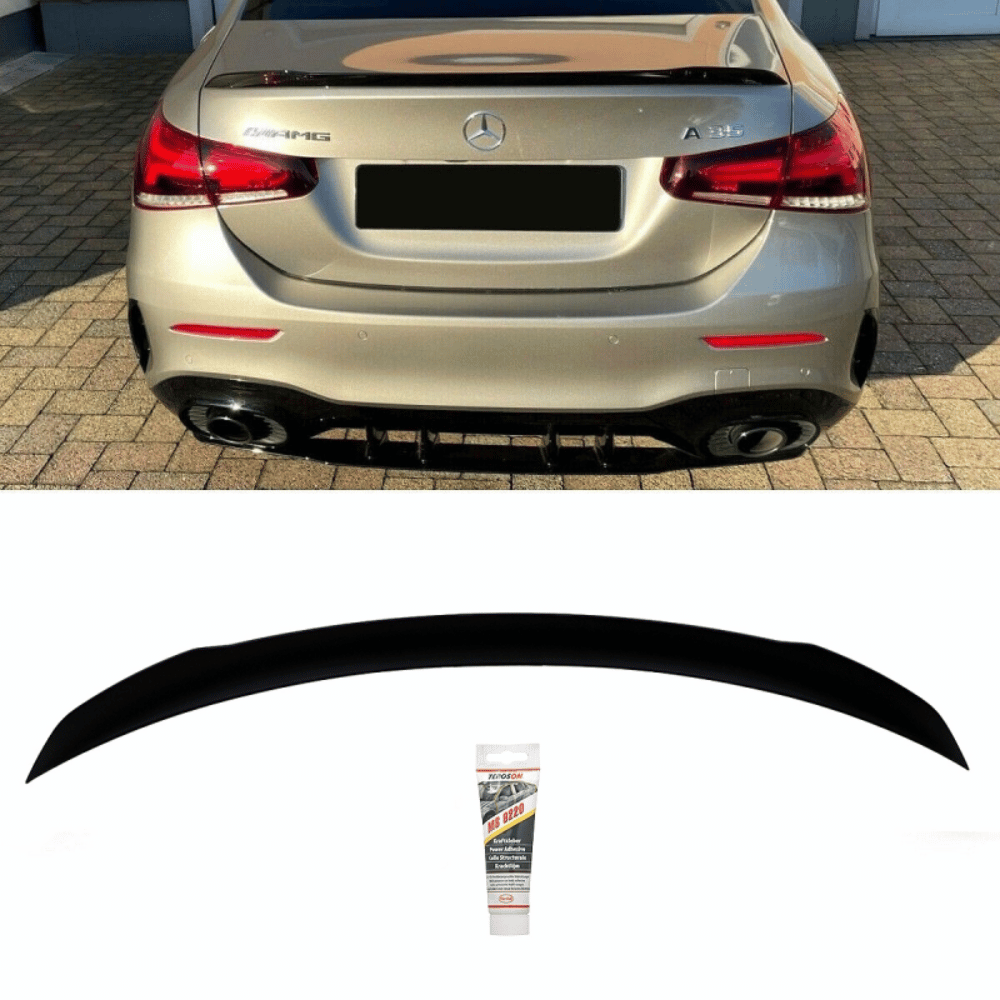 Kofferraumspoiler Heckspoiler Schwarz Matt - Passend für Mercedes A - Klasse W177 Limousine - CarWorlds GmbH