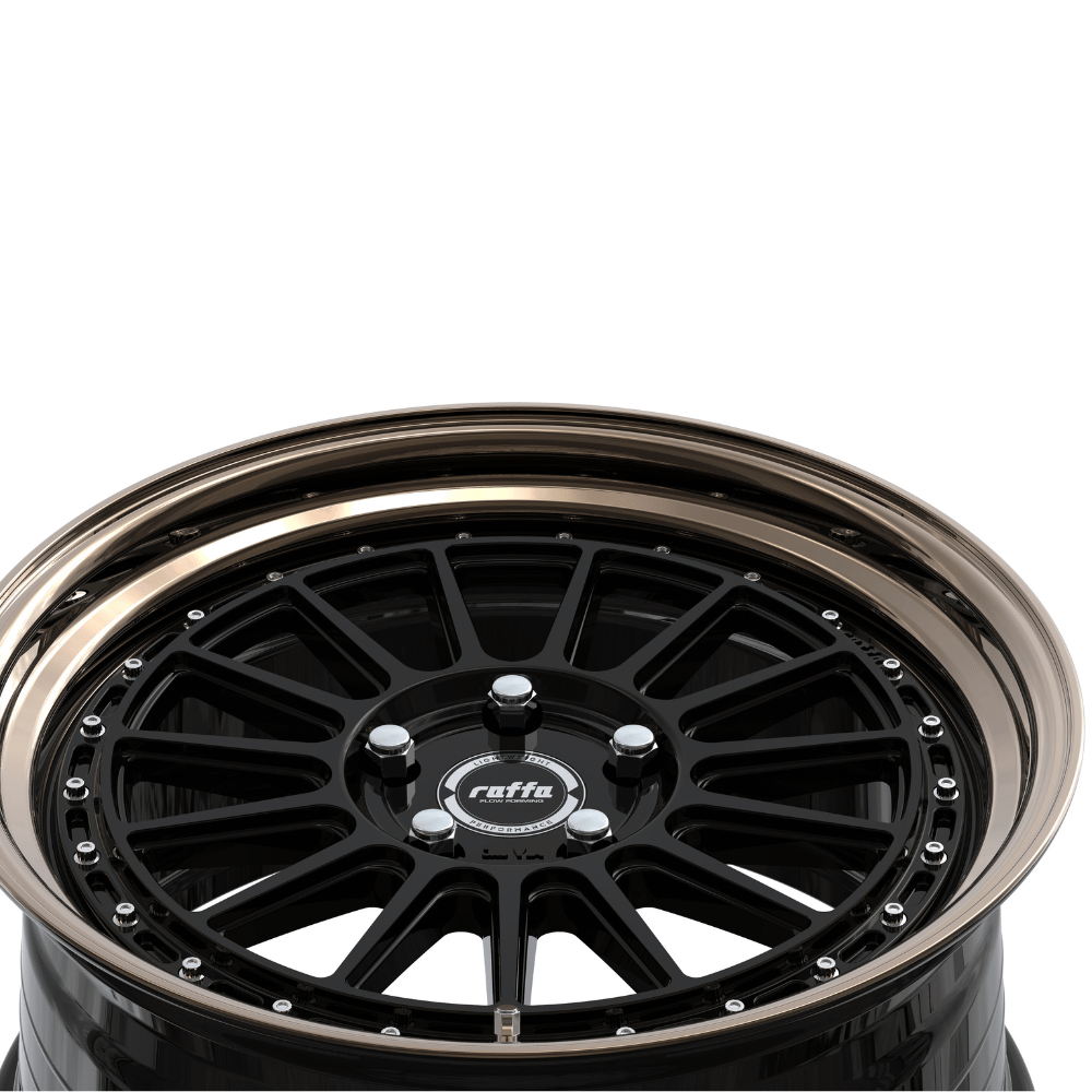 Komplettradsatz Raffa Wheels RF‑04 | 8,5x19 ET45 | LK 5x112 | Audi A3/S3 8V | Silver/Black/Grey/Rosegold Polished - CarWorlds GmbH