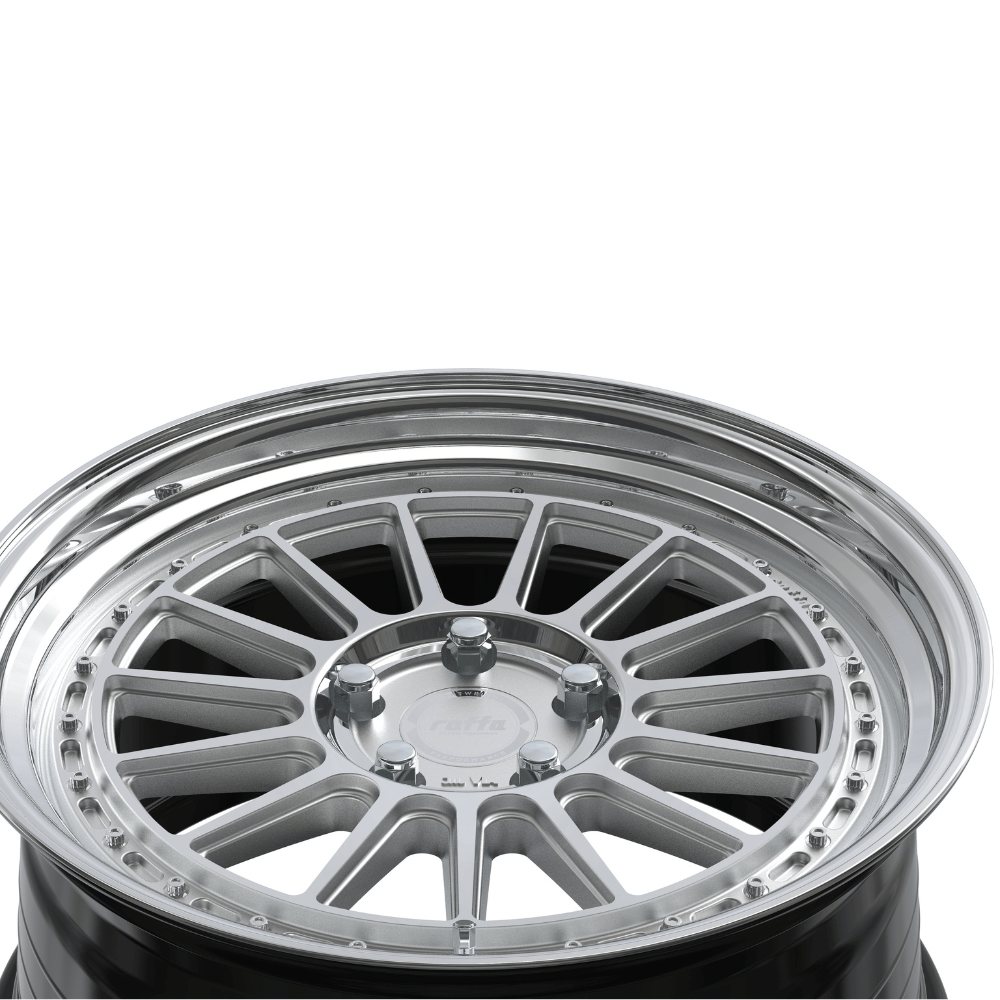 Komplettradsatz Raffa Wheels RF‑04 | 8,5x19 ET45 | LK 5x112 | Audi A3/S3 8V | Silver/Black/Grey/Rosegold Polished - CarWorlds GmbH