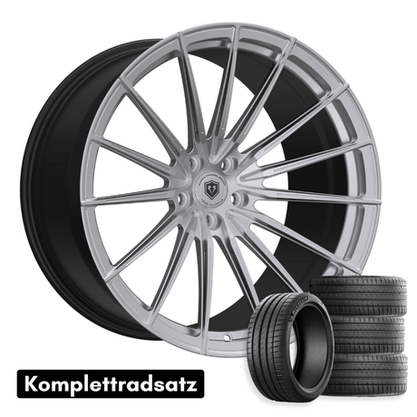 Komplettradsatz Raffa Wheels RFS - 02 | Forged Series | Silver 9,5x20 & 11x20 | BMW M3 F80 / M4 F82 - CarWorlds GmbH