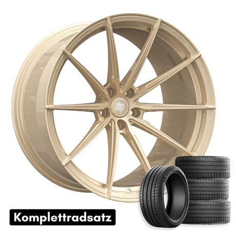 Komplettradsatz Raffa Wheels RFS - 03 | Forged Series | Champagner 10,5x20 & 11,5x21 | BMW M4 G82 G83 - CarWorlds GmbH