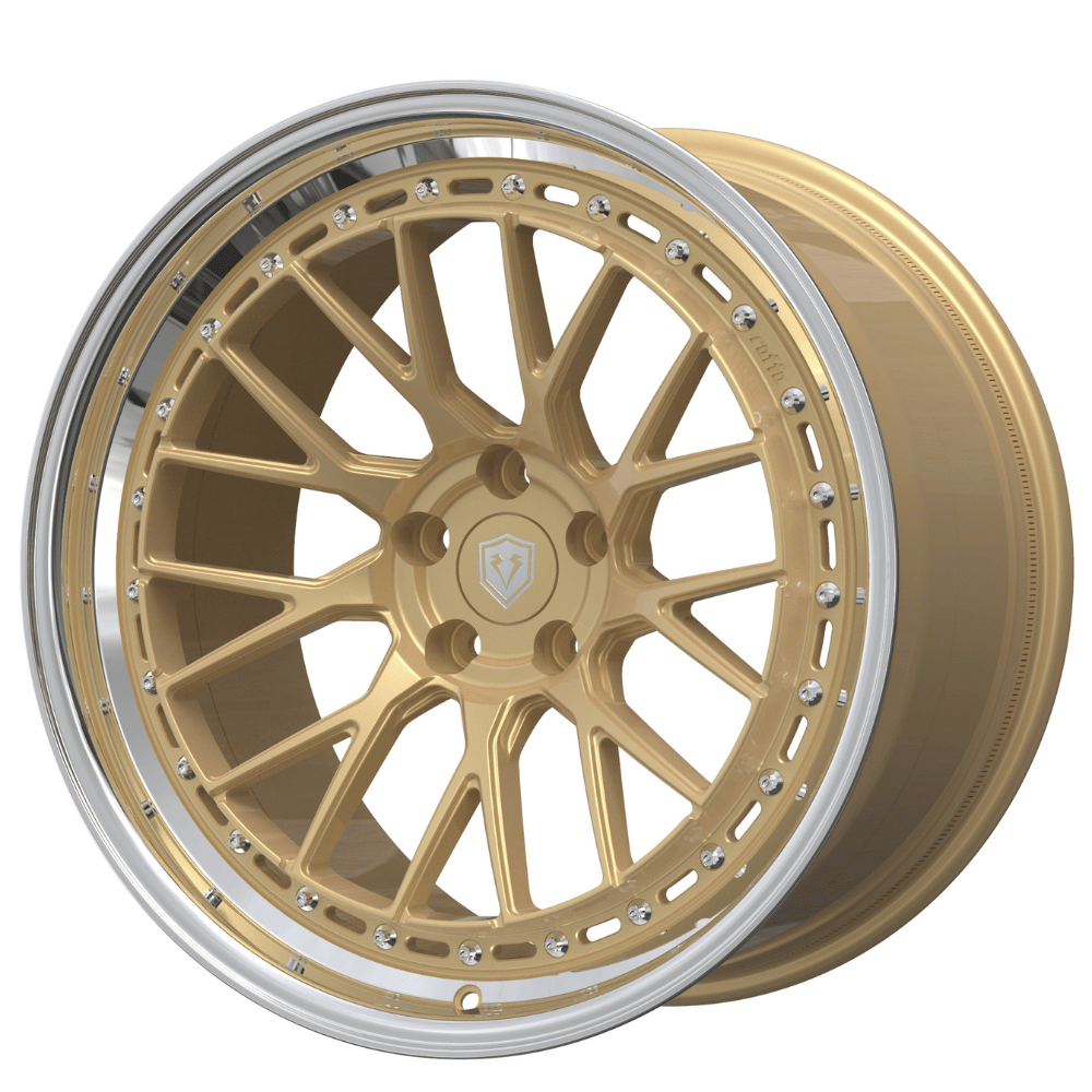Komplettradsatz Raffa Wheels RFS - 04 | Forged Series | Champagner Polished Lip 10,5x20 & 11,5x21 | BMW M3 G80 / G81 Touring - CarWorlds GmbH