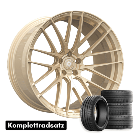 Komplettradsatz Raffa Wheels RFS - 05 Champagner | Forged Series | 10,5x20 & 11,5x21 | BMW M4 G82 G83 - CarWorlds GmbH