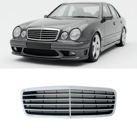 Kühlergrill Avantgarde Optik Chrom - Passend für Mercedes E - Klasse W210 S210 Mopf 1999 - 2002 - CarWorlds GmbH