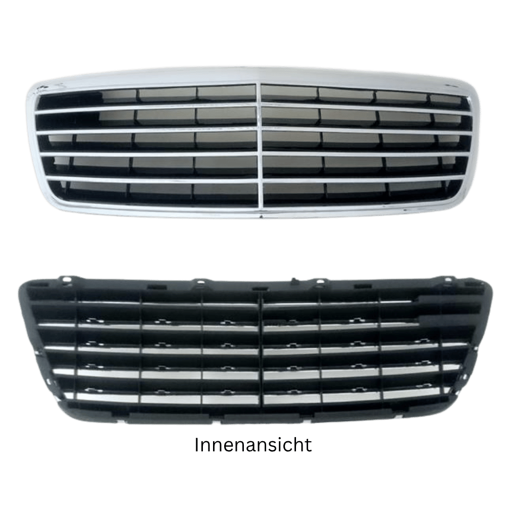 Kühlergrill Avantgarde Optik Chrom - Passend für Mercedes E - Klasse W210 S210 Mopf 1999 - 2002 - CarWorlds GmbH