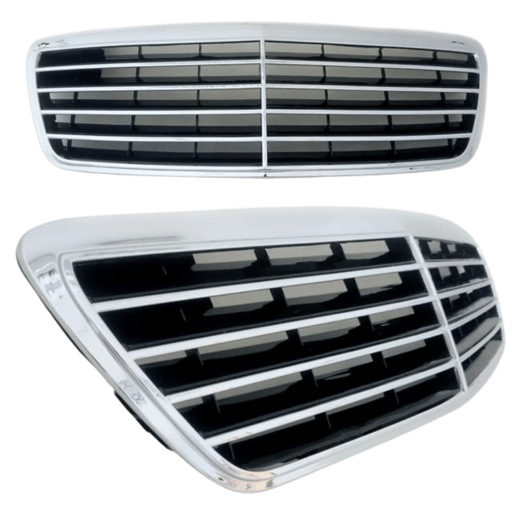 Kühlergrill Avantgarde Optik Chrom - Passend für Mercedes E - Klasse W210 S210 Mopf 1999 - 2002 - CarWorlds GmbH