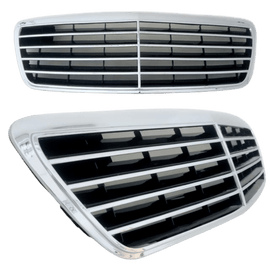 Kühlergrill Avantgarde Optik Chrom - Passend für Mercedes E - Klasse W210 S210 Mopf 1999 - 2002 - CarWorlds GmbH