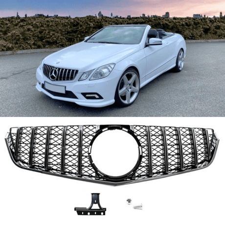 Kühlergrill Chrom Sport Panamericana GT - Passend für Mercedes E - Klasse C207 Coupé A207 Cabrio 2009 - 2013 - CarWorlds GmbH