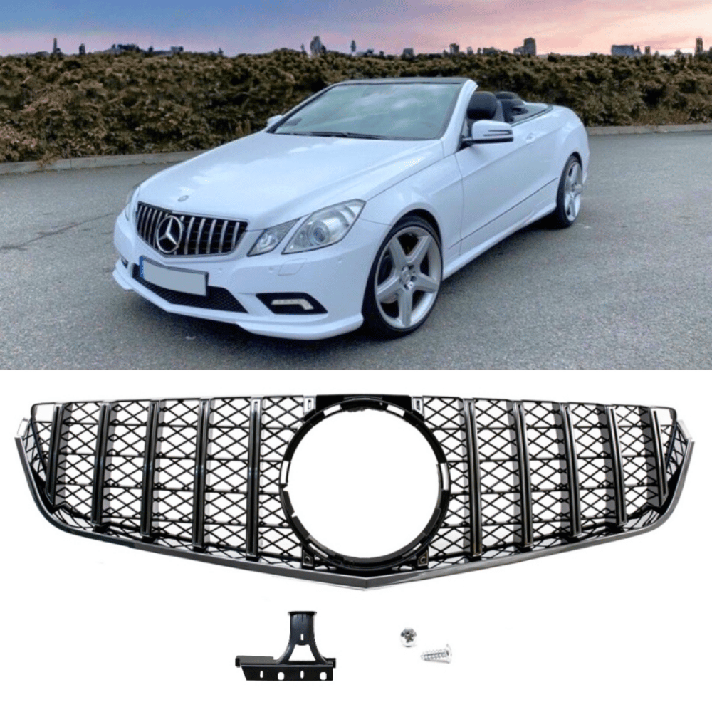 Kühlergrill Chrom Sport Panamericana GT - Passend für Mercedes E - Klasse C207 Coupé A207 Cabrio 2009 - 2013 - CarWorlds GmbH