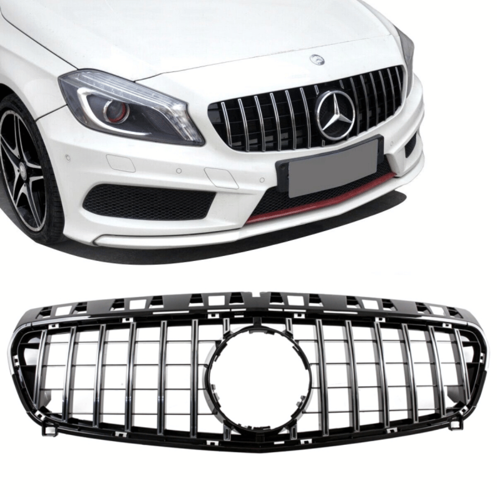 Kühlergrill Schwarz Chrom Sportgrill - Passend für Mercedes A - Klasse W176 Vorfacelift - CarWorlds GmbH
