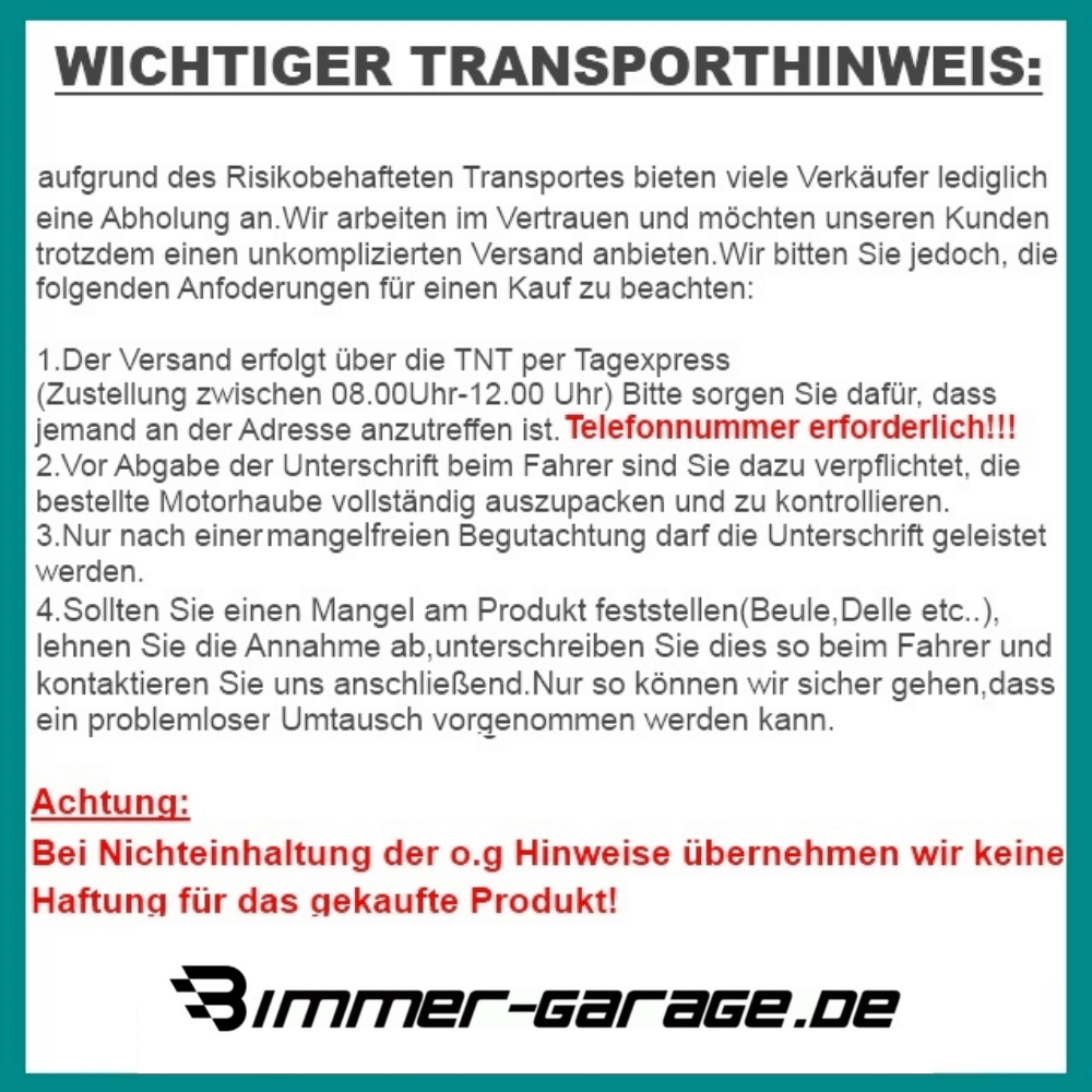 Motorhaube Bonnet Haube MARKENWARE passt für BMW E36 alle Modelle - CarWorlds GmbH