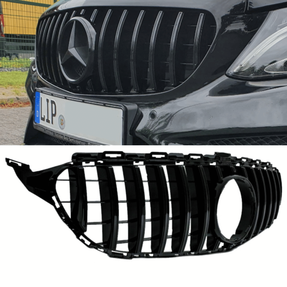 Panamericana Grill Schwarz Glanz für Mercedes C - Klasse W205/S205/C205/A205 (2014 - 2018) - CarWorlds GmbH