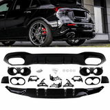 Performance Heckdiffusor Set + Blenden Schwarz - Passend für Mercedes A - Klasse W177 Hatchback - CarWorlds GmbH