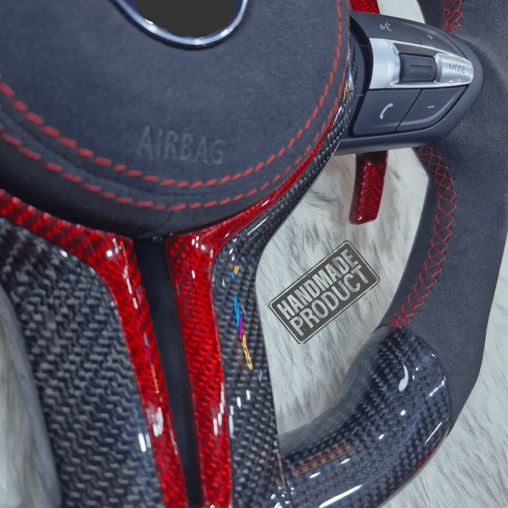 Premium Sport - Lenkrad | Carbon - Fiber & Alcantara Rot | Performance - Edition | Für die F - Modelle - CarWorlds GmbH
