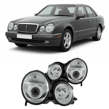 Laden Sie das Bild in den Galerie-Viewer, Scheinwerfer Angel Eyes LED Chrom - Passend für Mercedes E - Klasse W210 1999 - 2002 - CarWorlds GmbH