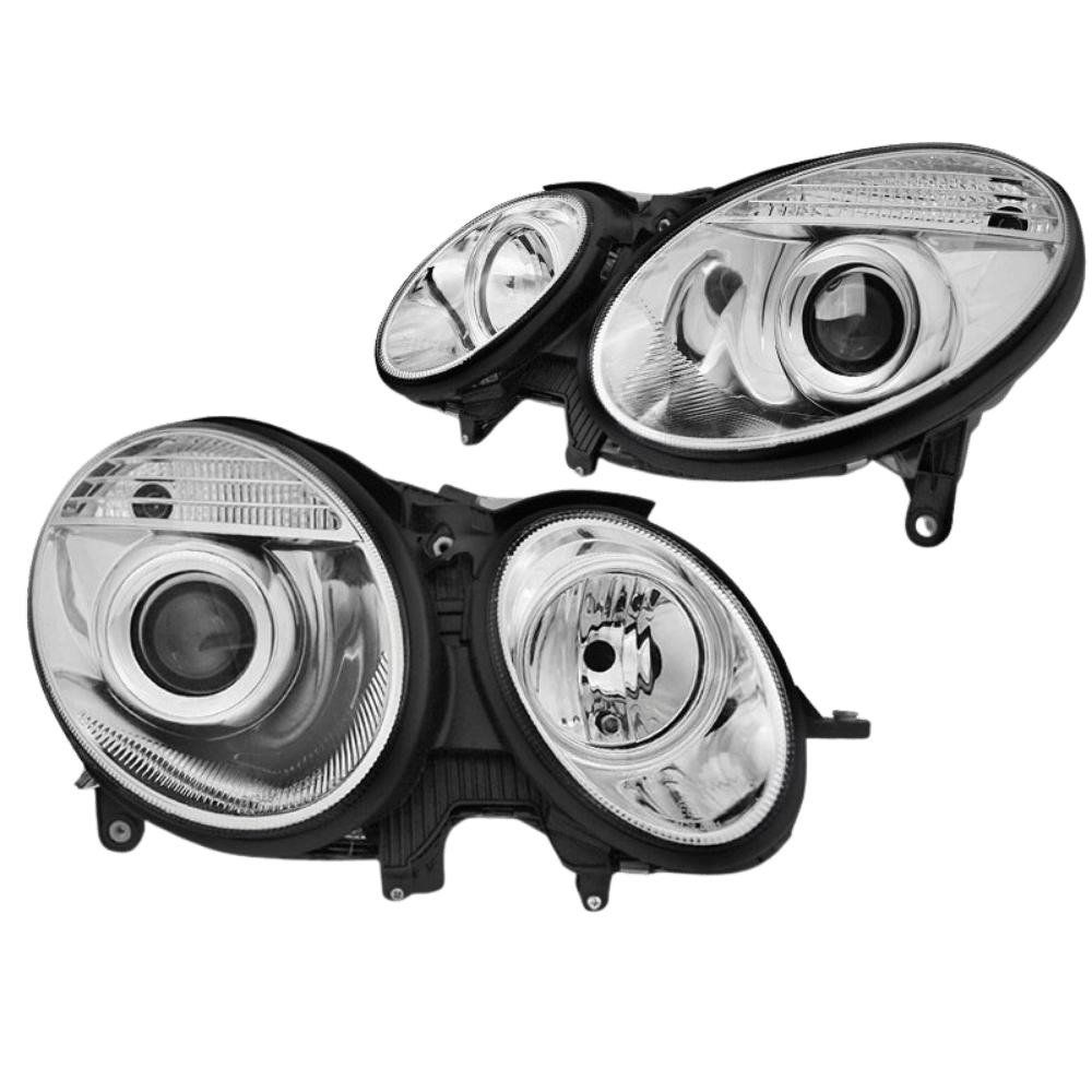 Scheinwerfer Klarglas Chrom - Passend für Mercedes E - Klasse W211 2006 - 2009 - CarWorlds GmbH