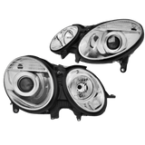 Scheinwerfer Klarglas Chrom - Passend für Mercedes E-Klasse W211 2006-2009