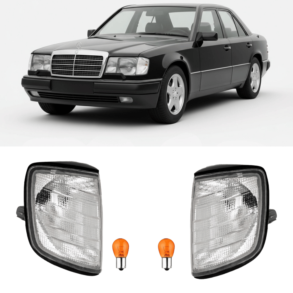 SET Frontblinker Rechts & Links Weiß Glas - Passend für Mercedes E - Klasse W124 1985 - 1995 - CarWorlds GmbH