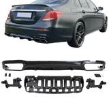 SET Heckdiffusor Schwarz Hochglanz - Passend für Mercedes E - Klasse W213 Limousine AMG - Line 2016+ - CarWorlds GmbH