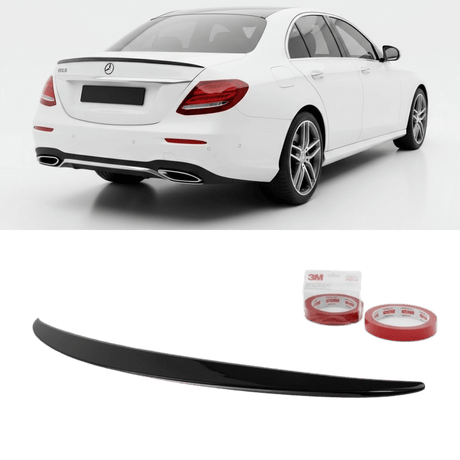 SET Sport Heckspoiler Schwarz Glanz + 3M Klebeband - Passend für Mercedes E - Klasse W213 Limousine 2016+ - CarWorlds GmbH