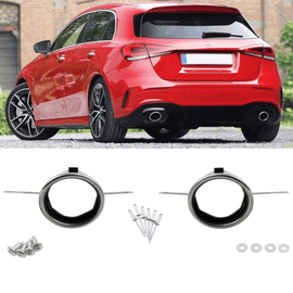 Sport Auspuffblenden Set 1 - Rohr Chrom - Passend für Mercedes A - Klasse W177 Hatchback - CarWorlds GmbH