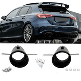 Sport Auspuffblenden Set 1-Rohr Schwarz Lackiert - Passend für Mercedes A-Klasse W177 Hatchback