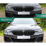 Sport Doppelsteg Kühlergrill schwarz passt für BMW 5er G30 G31 LCI Facelift mit Frontkamera - CarWorlds GmbH
