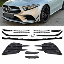 Lataa kuva Galleria-katseluun, Sport - Frontspoiler Set Schwarz Komplett - Passend für Mercedes A - Klasse W177 - CarWorlds GmbH