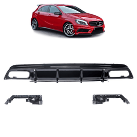 Sport - Heckdiffusor Schwarz Glanz - Passend für Mercedes A - Klasse W176 Vorfacelift - CarWorlds GmbH