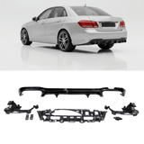 Sport-Heckdiffusor Schwarz Glanz - Passend für Mercedes E-Klasse W213 Limousine & S213 T-Modell 2016-2020