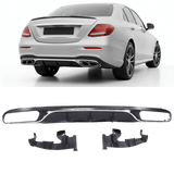 Sport-Heckdiffusor Schwarz Matt Chrom - Passend für Mercedes E-Klasse W213 Limousine & S213 T-Modell 2016-2020