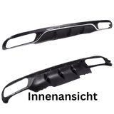 Sport - Heckdiffusor Schwarz Matt Chrom - Passend für Mercedes E - Klasse W213 Limousine & S213 T - Modell 2016 - 2020 - CarWorlds GmbH