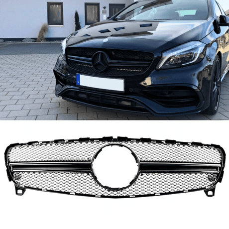 Sport Kühlergrill Schwarz Glanz - Passend für Mercedes A - Klasse W176 Facelift - CarWorlds GmbH