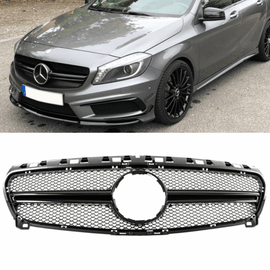 Sport Kühlergrill Schwarz Glanz - Passend für Mercedes A - Klasse W176 Vorfacelift - CarWorlds GmbH
