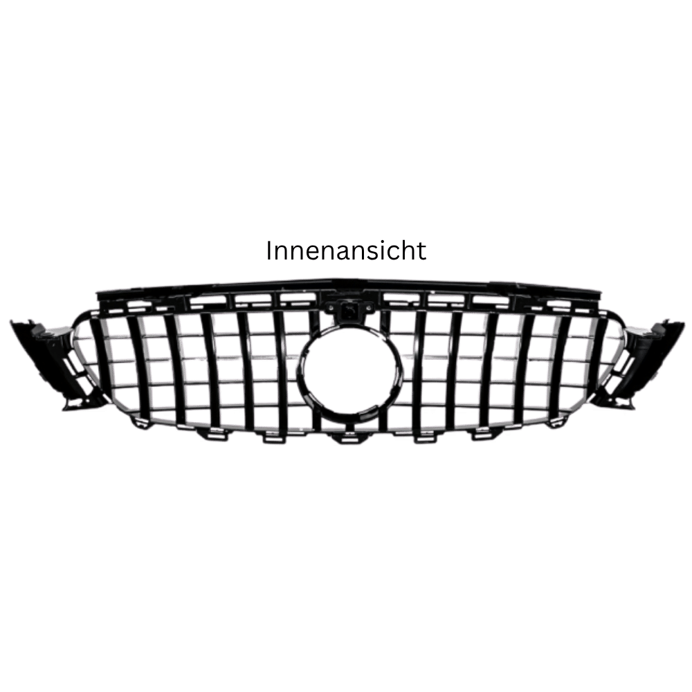 Sport Kühlergrill Schwarz mit Kamera - Passend für Panamericana GT Mercedes E - Klasse W213 S213 C238 A238 2016 - 2020 - CarWorlds GmbH