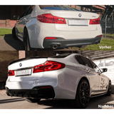 Sport - Performance Heckdiffusor Schwarz Glanz lackiert passt für BMW 5er G30 G31 M - Paket+ABE - CarWorlds GmbH