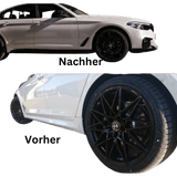 Sport - Performance Seitenschweller Schwarz glänzend lackiert +Folie Ansätze passt für BMW G30 G31 M - Paket mit ABE - CarWorlds GmbH