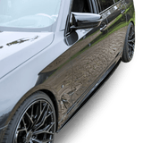 Sport - Performance Seitenschweller Schwarz glänzend lackiert +Folie Ansätze passt für BMW G30 G31 M - Paket mit ABE - CarWorlds GmbH