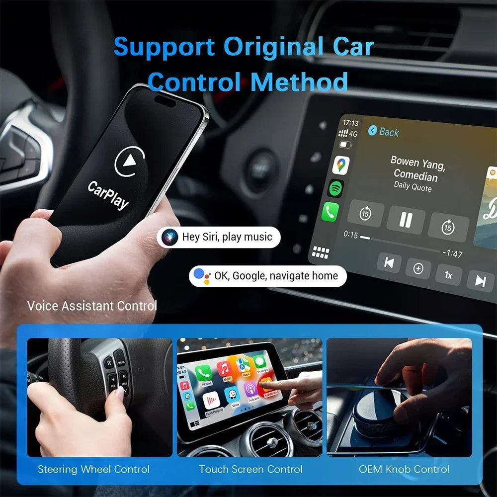 Wireless CarPlay & Android Auto Adapter – Kabelloses Upgrade für OEM - Autoradios und unterwegs einsetzbar - CarWorlds GmbH