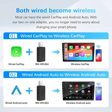 Load image into Gallery viewer, Wireless CarPlay &amp; Android Auto Adapter – Kabelloses Upgrade für OEM - Autoradios und unterwegs einsetzbar - CarWorlds GmbH