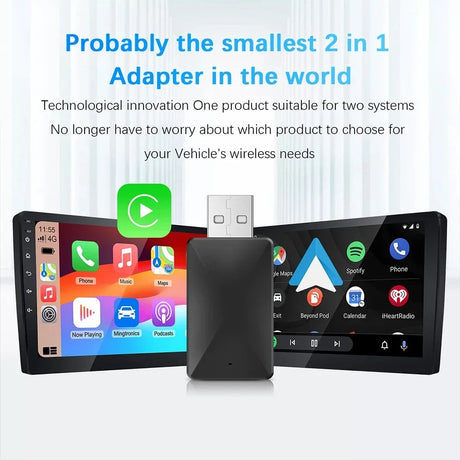 Wireless CarPlay & Android Auto Adapter – Kabelloses Upgrade für OEM - Autoradios und unterwegs einsetzbar - CarWorlds GmbH