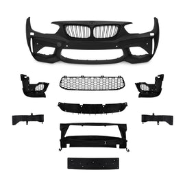 Front bumper in sports design including grills with PDC holes and SRA suitable for BMW F20 LCi / F21 LCi, 2015-2018