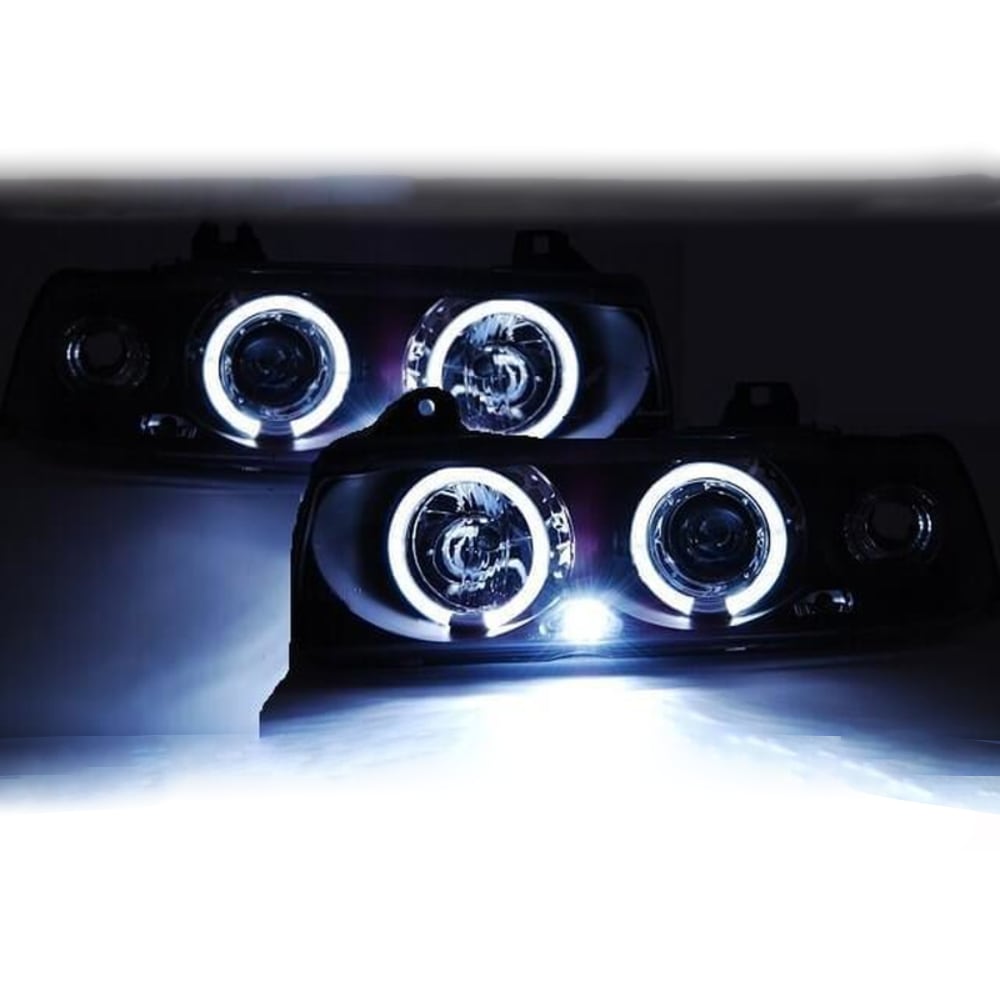 Angel Eyes Headlights Black fits for E36 all Coupe Cabrio models 90-99