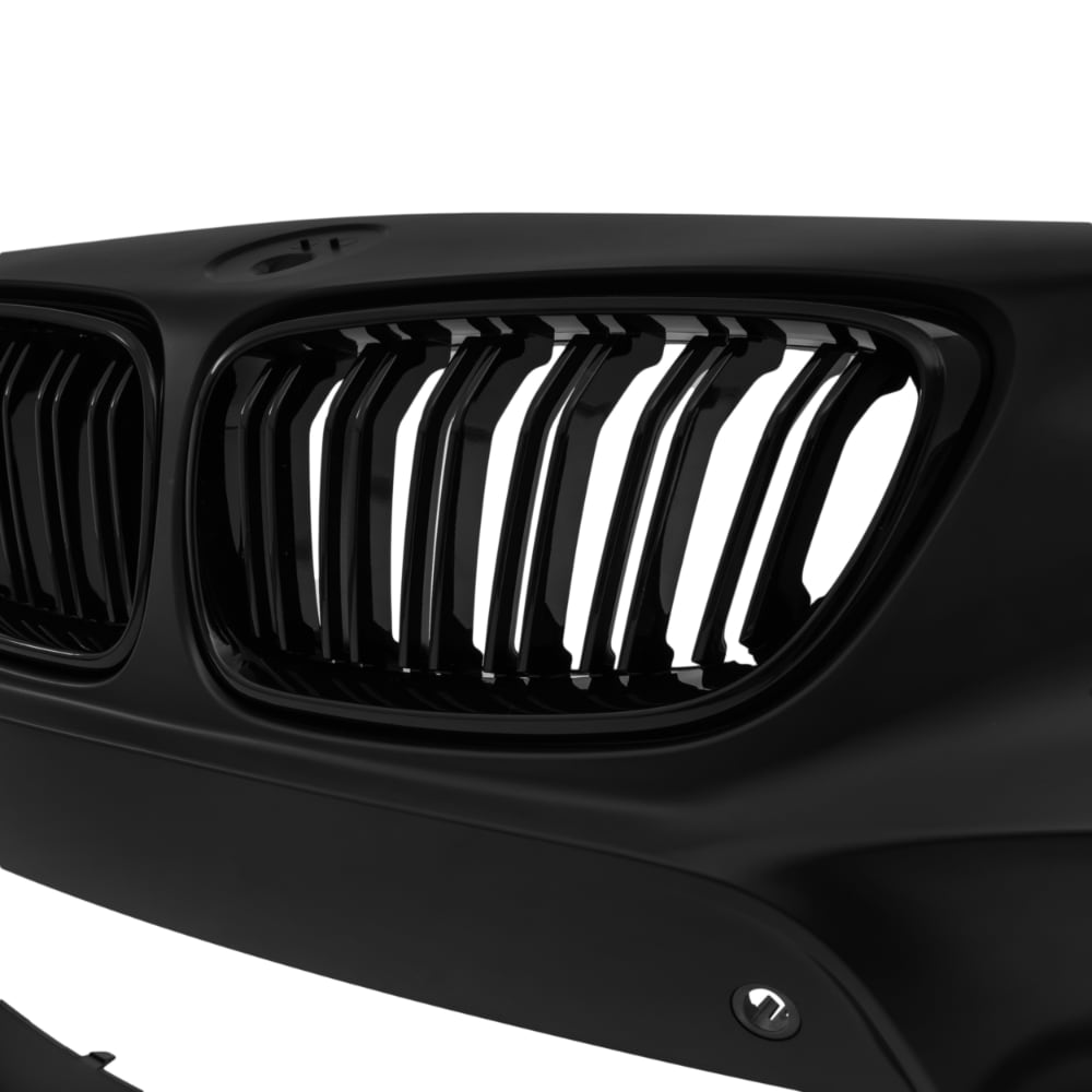 Front bumper in sports design including grills with PDC holes and SRA suitable for BMW F20 LCi / F21 LCi, 2015-2018